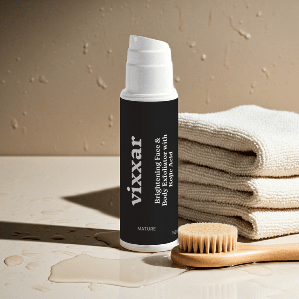 Brightening Face & Body Exfoliator Kojic Acid – Shea Butter & Menthol Vixxar