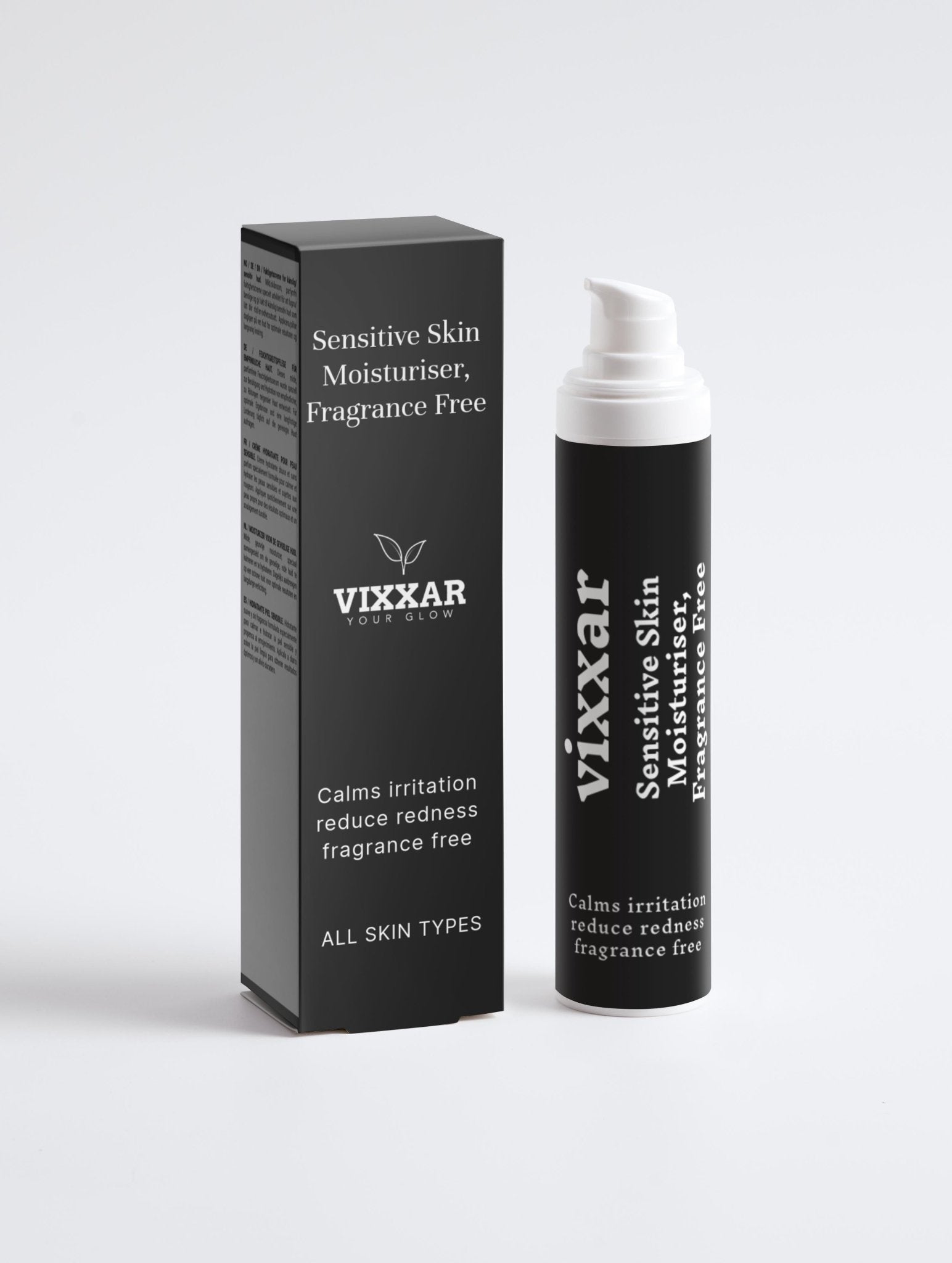 Sensitive Skin Moisturiser – Fragrance Free Jojoba Oil & Hyaluronic Acid Vixxar