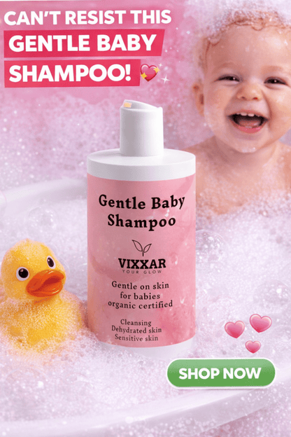 Gentle Baby Shampoo – Ultra - Mild Organic Shampoo for Sensitive Baby Scalp (400ml) - Vixxar Natural SkincareshampooDefault