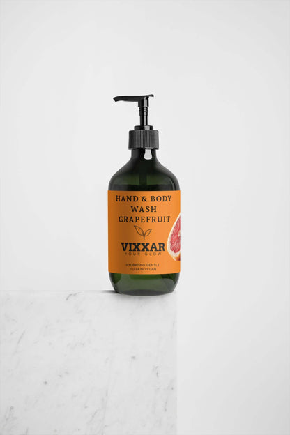 Grapefruit Hand &amp; Body Wash – Uplifting Hydration for Radiant Skin (490ml) - Vixxar Cosmetiques