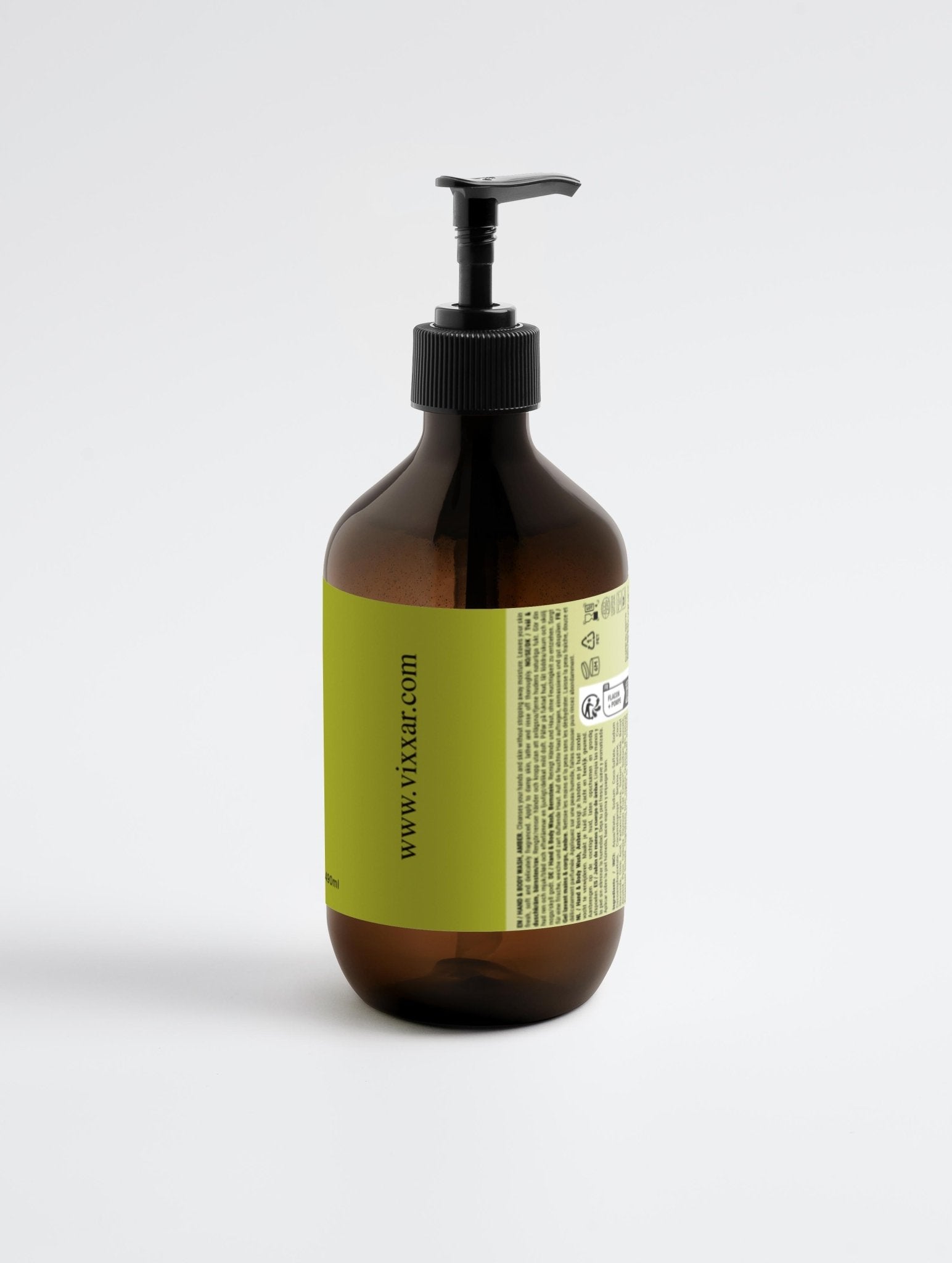 Hand &amp; Body Wash, Patchouli &amp; Amber Vanilla – 490ml | Vegan, Hydrating &amp; Aromatic Cleanser - Vixxar Natural Skincare