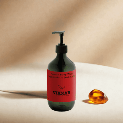 Hand &amp; Body Wash – Peppermint &amp; Dark Cedar 490ml | Vegan Luxury Cleanser - Vixxar Cosmetiques