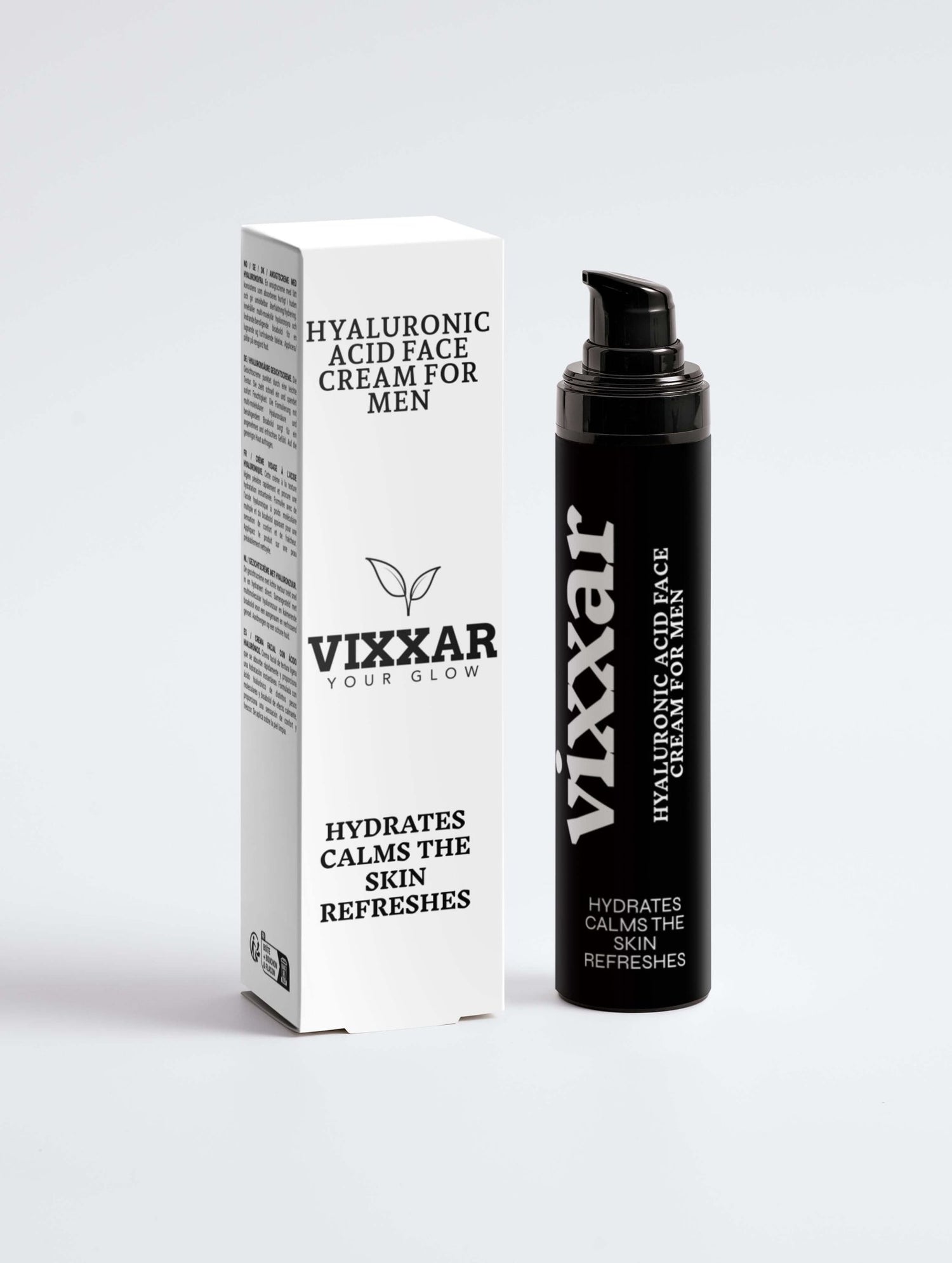 Hyaluronic Acid Face Cream for Men – Lightweight, Fast - Absorbing Hydration (50ml) - Vixxar Cosmetiques