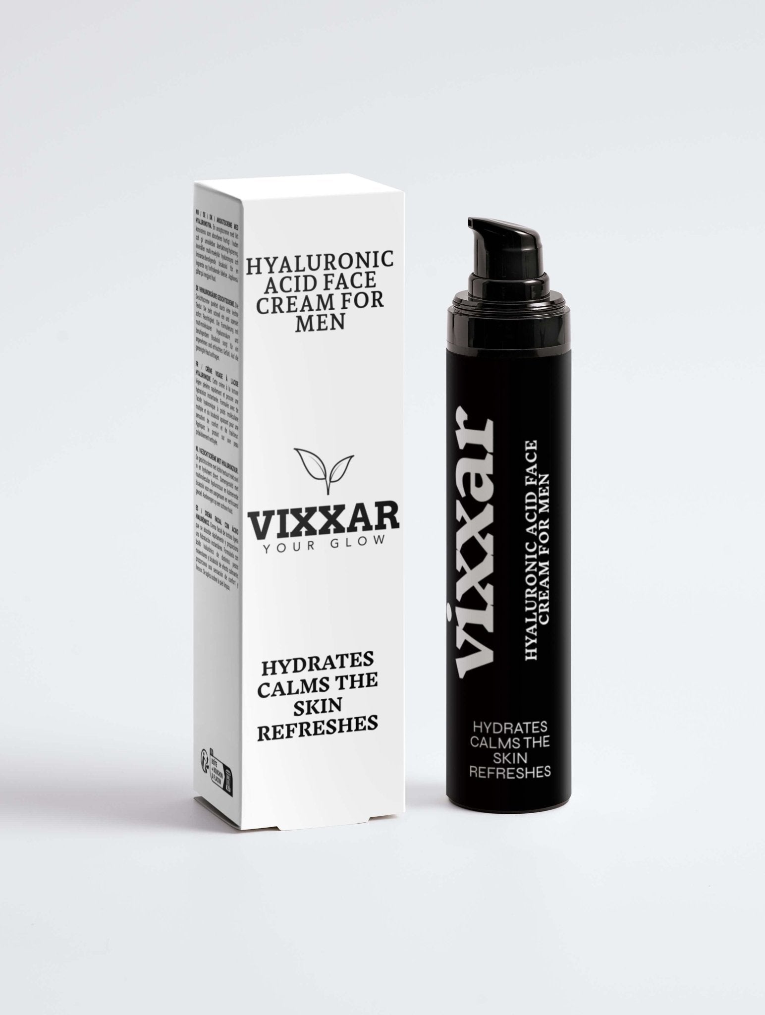 Hyaluronic Acid Face Cream for Men – Lightweight, Fast - Absorbing Hydration (50ml) - Vixxar Cosmetiques