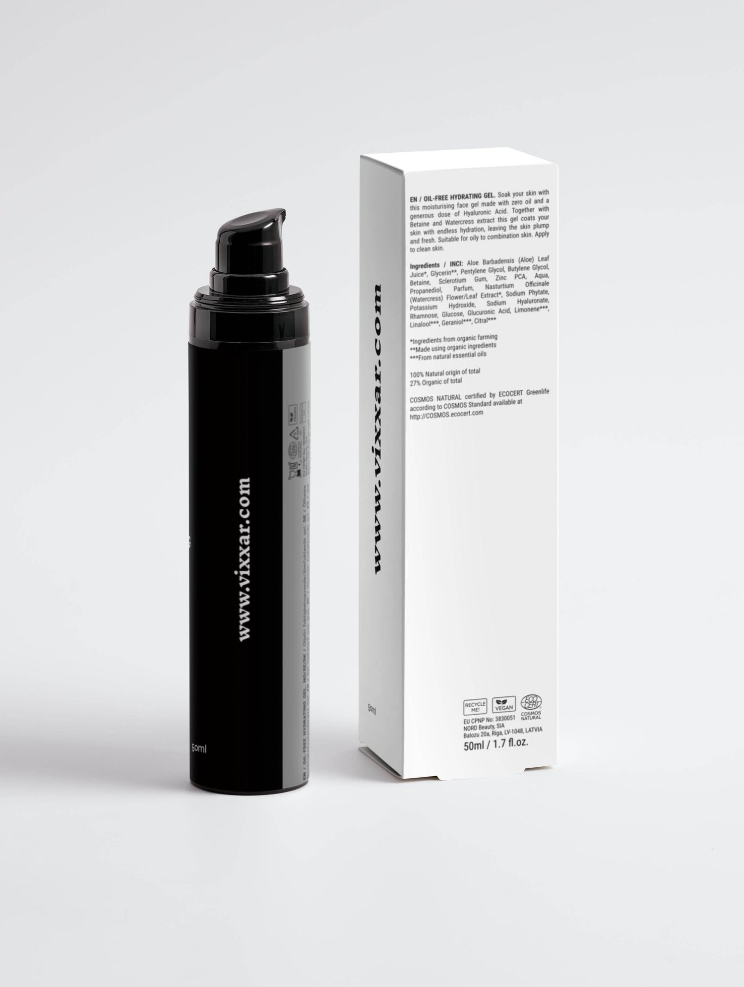 Oil - Free Hydrating Gel 50ml – Lightweight Moisture for Oily &amp; Acne - Prone Skin - Vixxar Cosmetiques