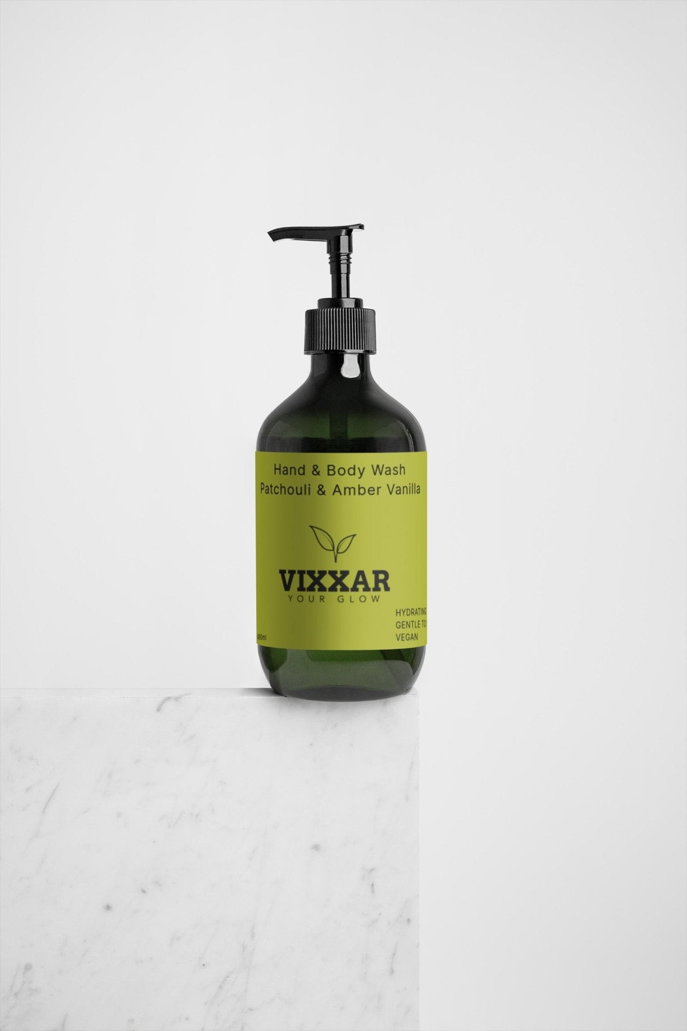 Patchouli &amp; Amber Vanilla Hand &amp; Body Wash – Hydrating Vegan Cleanser 490ml - Vixxar Natural SkincareDefault