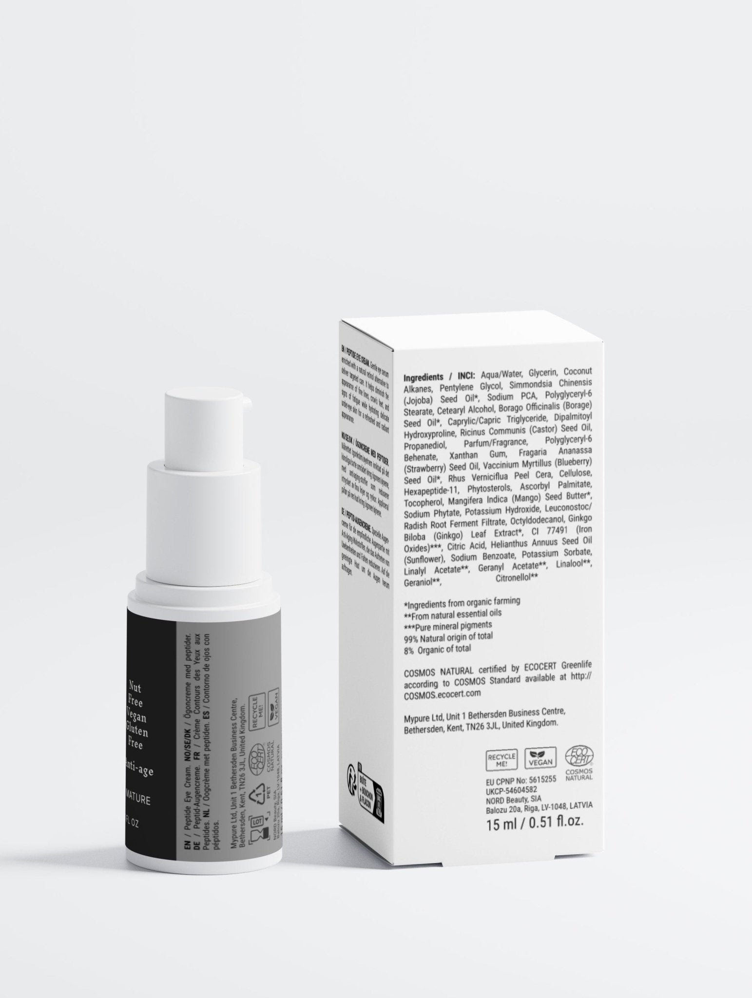 Vixxar Peptide Eye Cream 15ml – anti-aging firming eye cream with peptides for mature skin