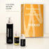 Vixxar Rejuvenating Glow Collection Box gift set with Purifying Mousse, Natural Retinol Alternative Oil Serum and Brightening Eye Cream in front of the gift box