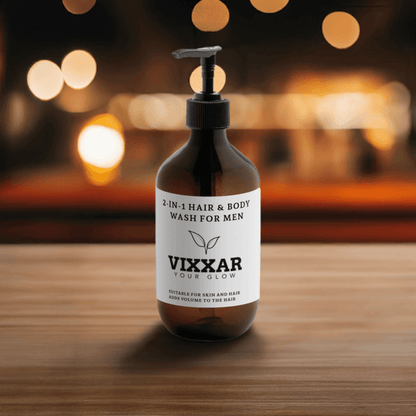 2-in-1 Hair &amp; Body Wash for Men – Hydrating &amp; Strengthening Cleanser (490ml) - Vixxar Cosmetiques