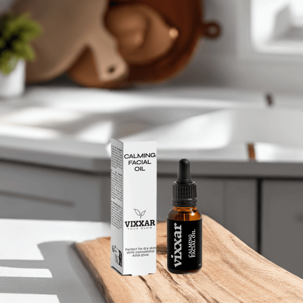 Calming Facial Oil 20ml – Organic Glow-Boosting Oil for Dry &amp; Mature Skin - Vixxar Cosmetiques
