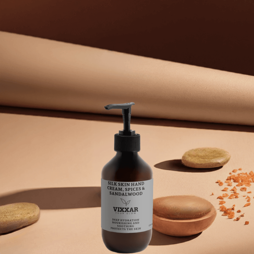 Silk Skin Hand Cream – Spices &amp; Sandalwood | Deep Moisture &amp; Fast Absorption - Vixxar Natural Skincare