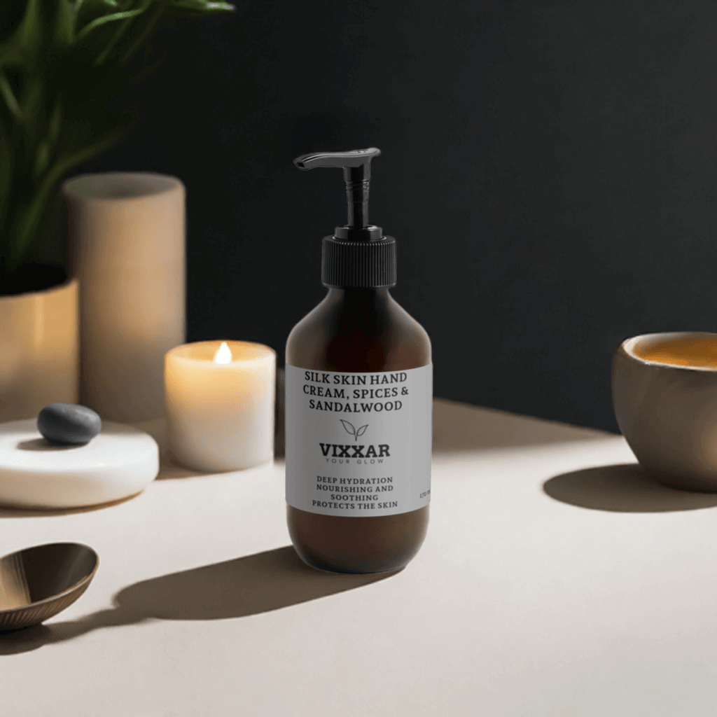 Silk Skin Hand – Spices & Sandalwood Cocoa Butter & Sodium PCA Vixxar