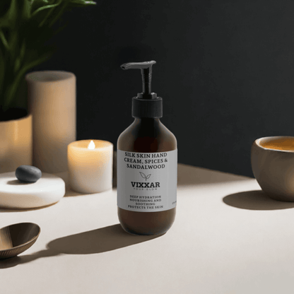 Silk Skin Hand Cream – Spices &amp; Sandalwood | Deep Moisture &amp; Fast Absorption - Vixxar Natural Skincare