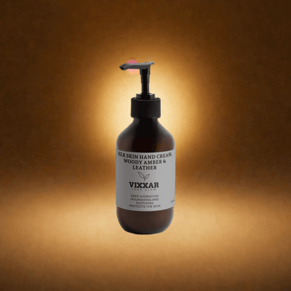 Silk Skin Hand Cream – Woody Amber &amp; Leather | Deep Hydration, Non - Greasy - Vixxar Natural Skincare