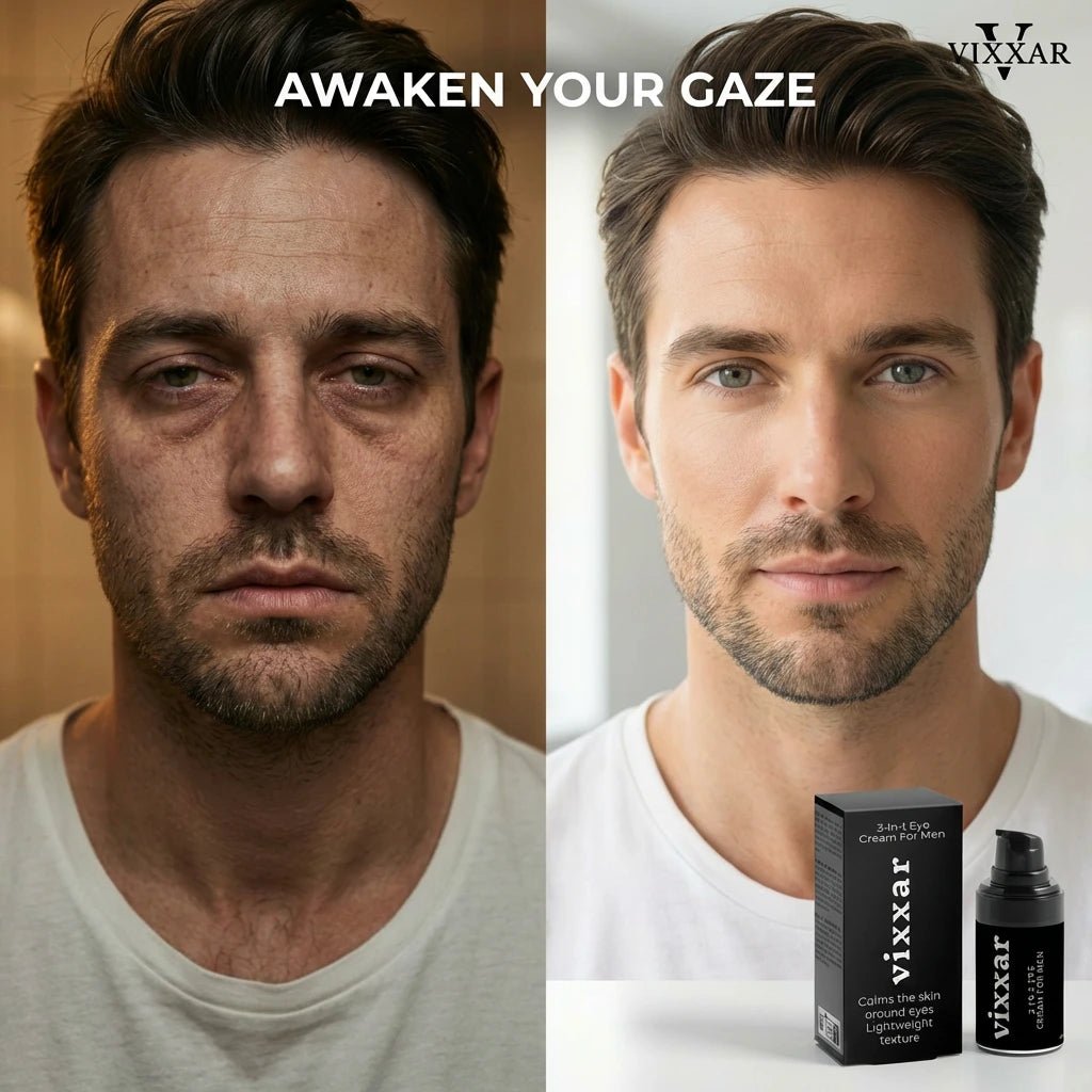 Smoothing Eye Cream for men 15ml – Brighten, Hydrate &amp; De - Puff Tired Eyes - Vixxar Natural Skincare