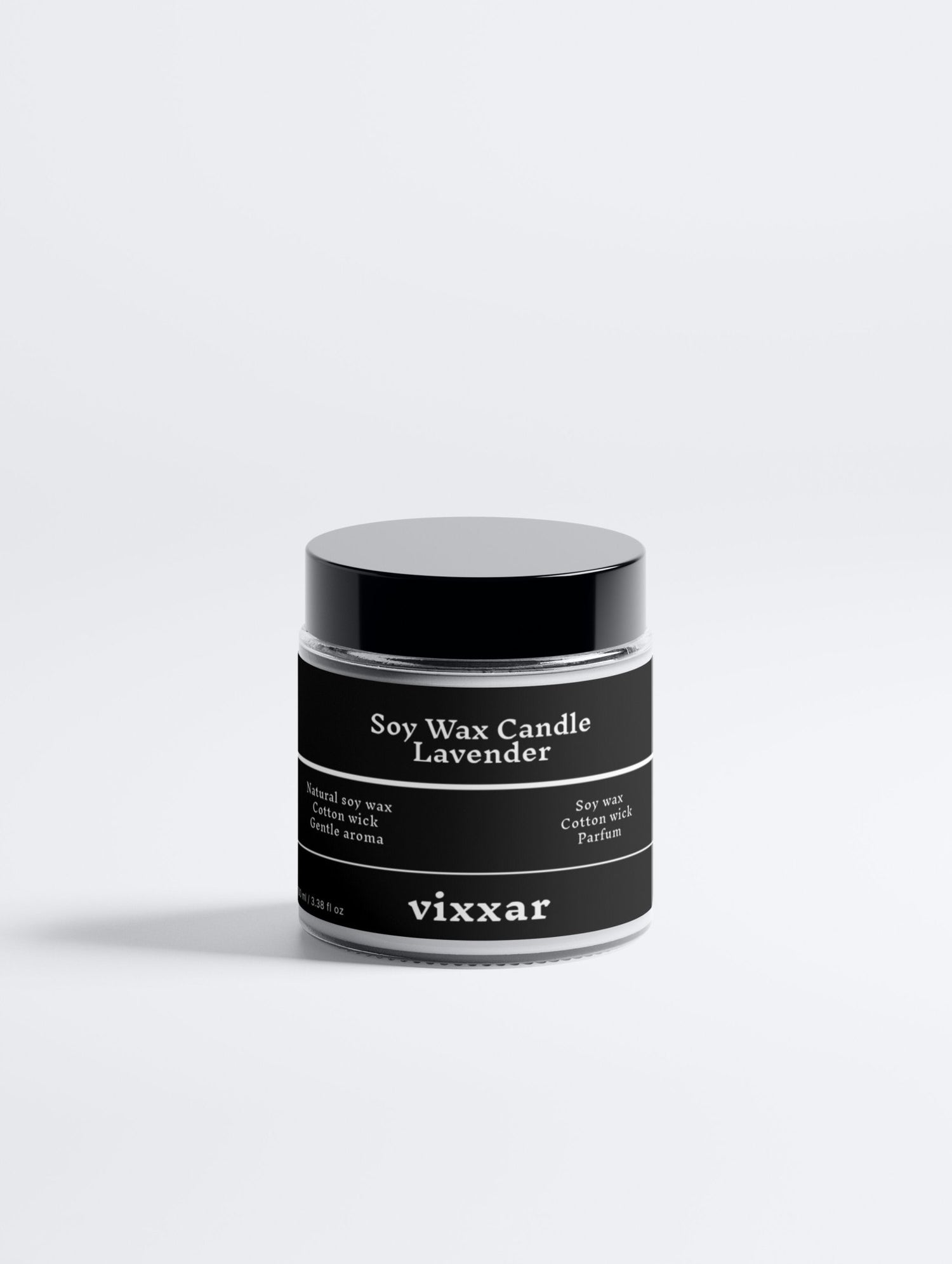 Soy Wax Candle, Lavender - Hand - Poured, Natural Cotton Wick, Clean Burn - Vixxar Natural SkincareCandleDefault
