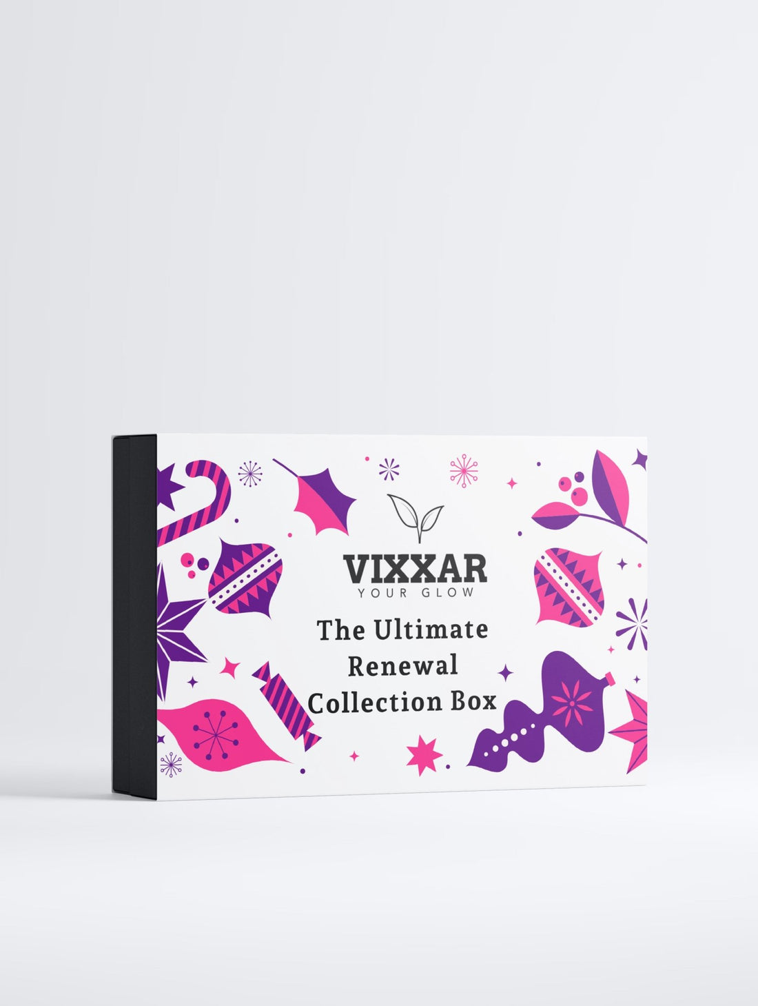 Vixxar product packaging with decorative elements on a white background