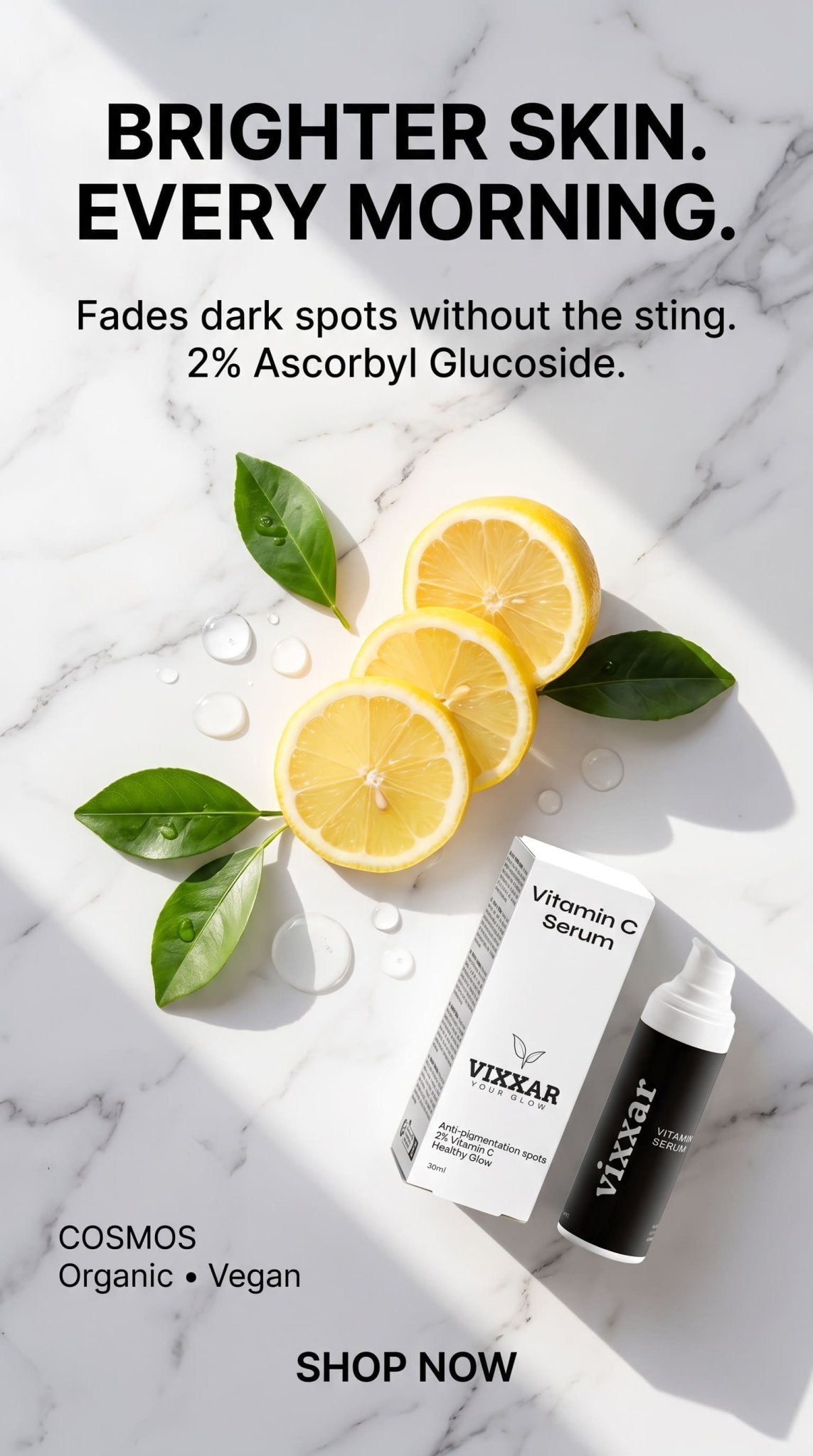 Siero alla Vitamina C 30ml – 2% Ascorbil Glucoside, Acido Ferulico e Rosa Canina | Vixxar