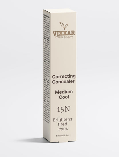 Vixxar Correcting Concealer – 15 Medium Cool | Full Coverage, Vegan &amp; Clean - Vixxar Natural SkincareConcealerDefault